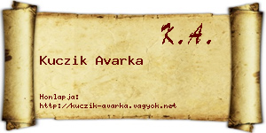 Kuczik Avarka névjegykártya